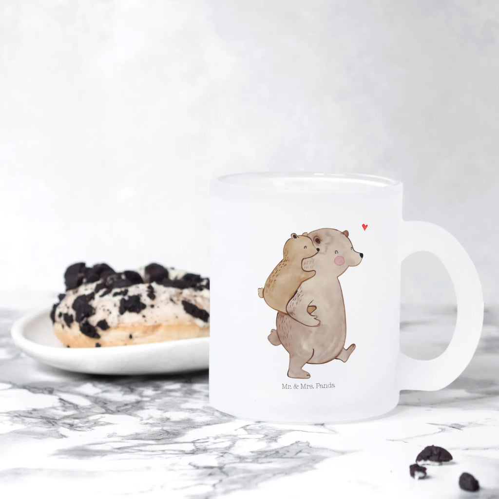 Teetasse Papa Bär Teetasse, Teeglas, Teebecher, Tasse mit Henkel, Tasse, Glas Teetasse, Teetasse aus Glas, Familie, Vatertag, Muttertag, Bruder, Schwester, Mama, Papa, Oma, Opa, Geschenk, Vater, Papi, Vati, Onkel, Geburtstag