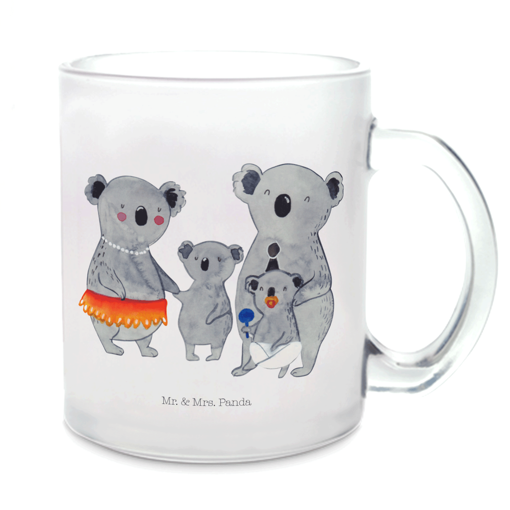 Teetasse Koala Familie Teetasse, Teeglas, Teebecher, Tasse mit Henkel, Tasse, Glas Teetasse, Teetasse aus Glas, Familie, Vatertag, Muttertag, Bruder, Schwester, Mama, Papa, Oma, Opa, Koala, Koalas, Family, Kinder, Geschwister, Familienleben