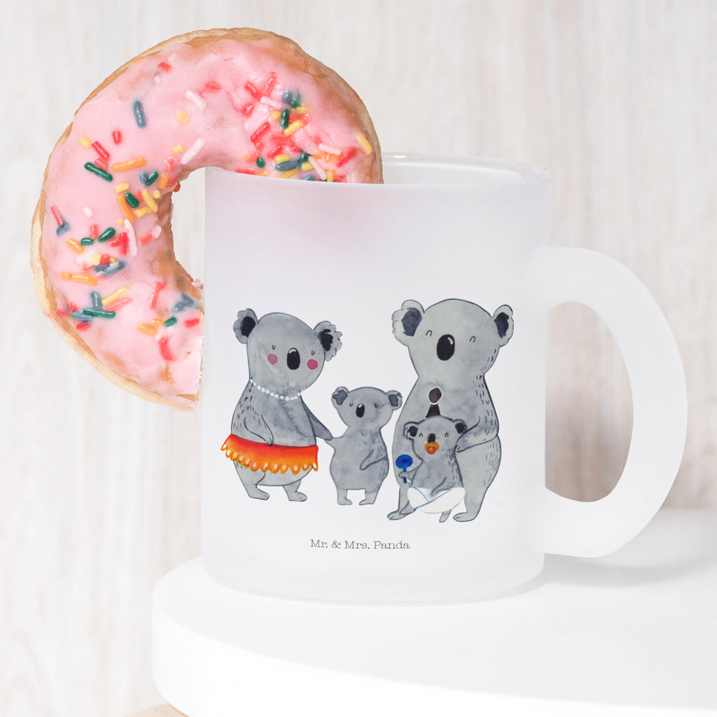 Teetasse Koala Familie Teetasse, Teeglas, Teebecher, Tasse mit Henkel, Tasse, Glas Teetasse, Teetasse aus Glas, Familie, Vatertag, Muttertag, Bruder, Schwester, Mama, Papa, Oma, Opa, Koala, Koalas, Family, Kinder, Geschwister, Familienleben