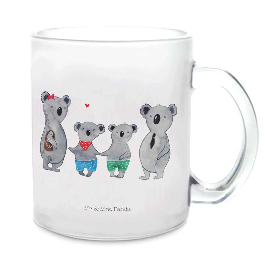 Teetasse Koala Familie zwei Teetasse, Teeglas, Teebecher, Tasse mit Henkel, Tasse, Glas Teetasse, Teetasse aus Glas, Familie, Vatertag, Muttertag, Bruder, Schwester, Mama, Papa, Oma, Opa, Koala, Koalabär, beste Familie, Familienzeit, Familienleben, Koalafamilie, Lieblingsfamilie