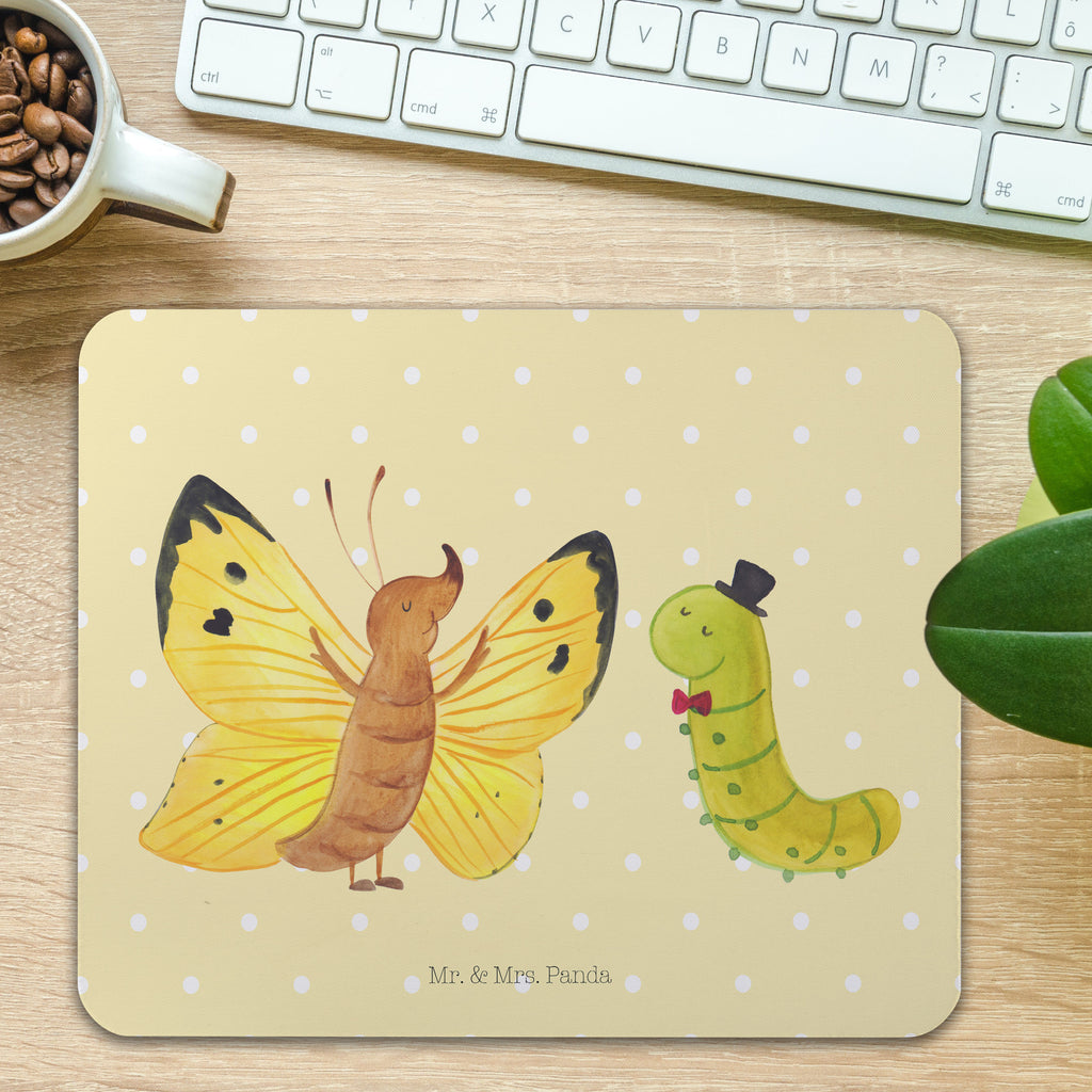 Mauspad Raupe & Schmetterling Mousepad, Computer zubehör, Büroausstattung, PC Zubehör, Arbeitszimmer, Mauspad, Einzigartiges Mauspad, Designer Mauspad, Mausunterlage, Mauspad Büro, Tiermotive, Gute Laune, lustige Sprüche, Tiere, Raupe, Schmetterling, Zitronenfalter, Entwicklung, Erwachsen werden, Kokon, Hut, Hütchen, Schönheit, Aufwachsen