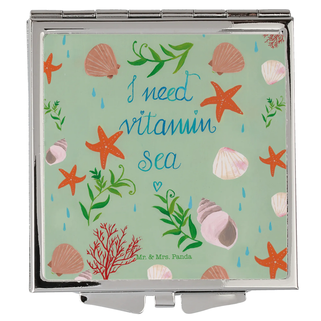 Handtaschenspiegel quadratisch Vitamin Sea Spiegel, Handtasche, Quadrat, silber, schminken, Schminkspiegel, Blumen Deko, Frühlings Deko, Sommer Deko, Dekoration, positive Botschaft, Naturliebhaber, Outdoor, Natur, Abenteuer, Vitamin Sea, See, Schwimmen Spruch, Schwimmer Geschenk, Strand Urlaub, Wasserratte Geschenk, Urlaub am Meer