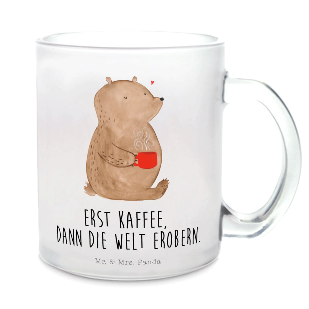 Teetasse Bär Kaffee Teetasse, Teeglas, Teebecher, Tasse mit Henkel, Tasse, Glas Teetasse, Teetasse aus Glas, Bär, Teddy, Teddybär, Kaffee, Coffee, Bären, guten Morgen, Morgenroutine, Welt erobern, Welt retten, Motivation