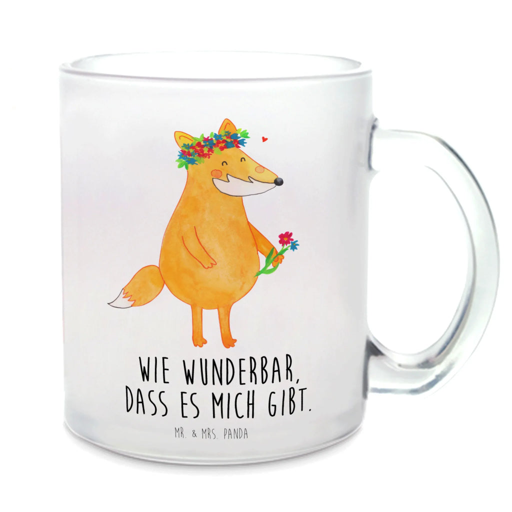 Teetasse Fuchs Blumenliebe Teetasse, Teeglas, Teebecher, Tasse mit Henkel, Tasse, Glas Teetasse, Teetasse aus Glas, Fuchs, Füchse, Fox, Liebe, Freundin, Fuchsmädchen, Blumenmädchen, Freundinnen, Liebesbeweis, Blume, Blumen, Motivation, Freude, ich, mich, Selbstliebe