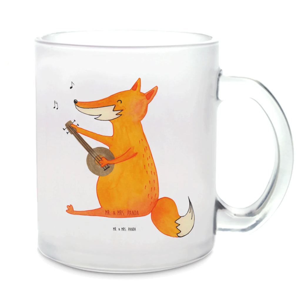 Teetasse Fuchs Gitarre Teetasse, Teeglas, Teebecher, Tasse mit Henkel, Tasse, Glas Teetasse, Teetasse aus Glas, Fuchs, Füchse, Geschenk Musiker, Musik Spruch, Musikerin, Sänger, Sängerin, Gitarre