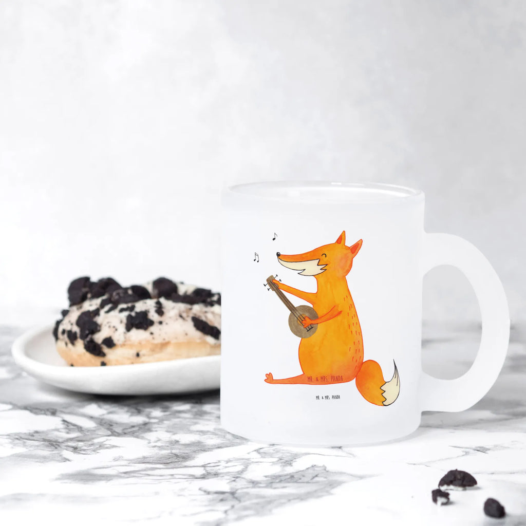 Teetasse Fuchs Gitarre Teetasse, Teeglas, Teebecher, Tasse mit Henkel, Tasse, Glas Teetasse, Teetasse aus Glas, Fuchs, Füchse, Geschenk Musiker, Musik Spruch, Musikerin, Sänger, Sängerin, Gitarre