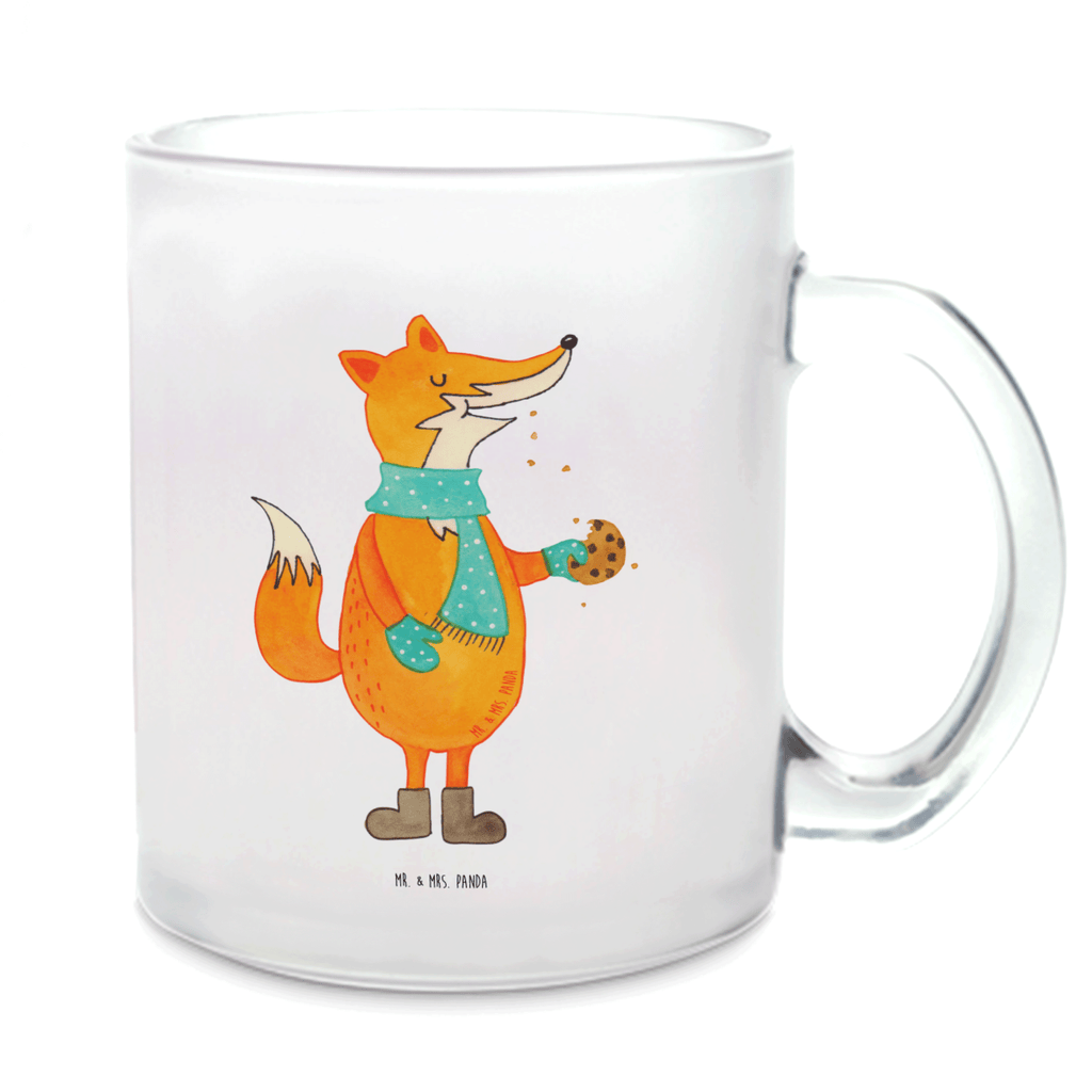 Teetasse Fuchs Keks Teetasse, Teeglas, Teebecher, Tasse mit Henkel, Tasse, Glas Teetasse, Teetasse aus Glas, Fuchs, Füchse, Backen Spruch, Kekse, Winter, Weihnachtszeit, Plätzchen, Liebe, Küche Deko