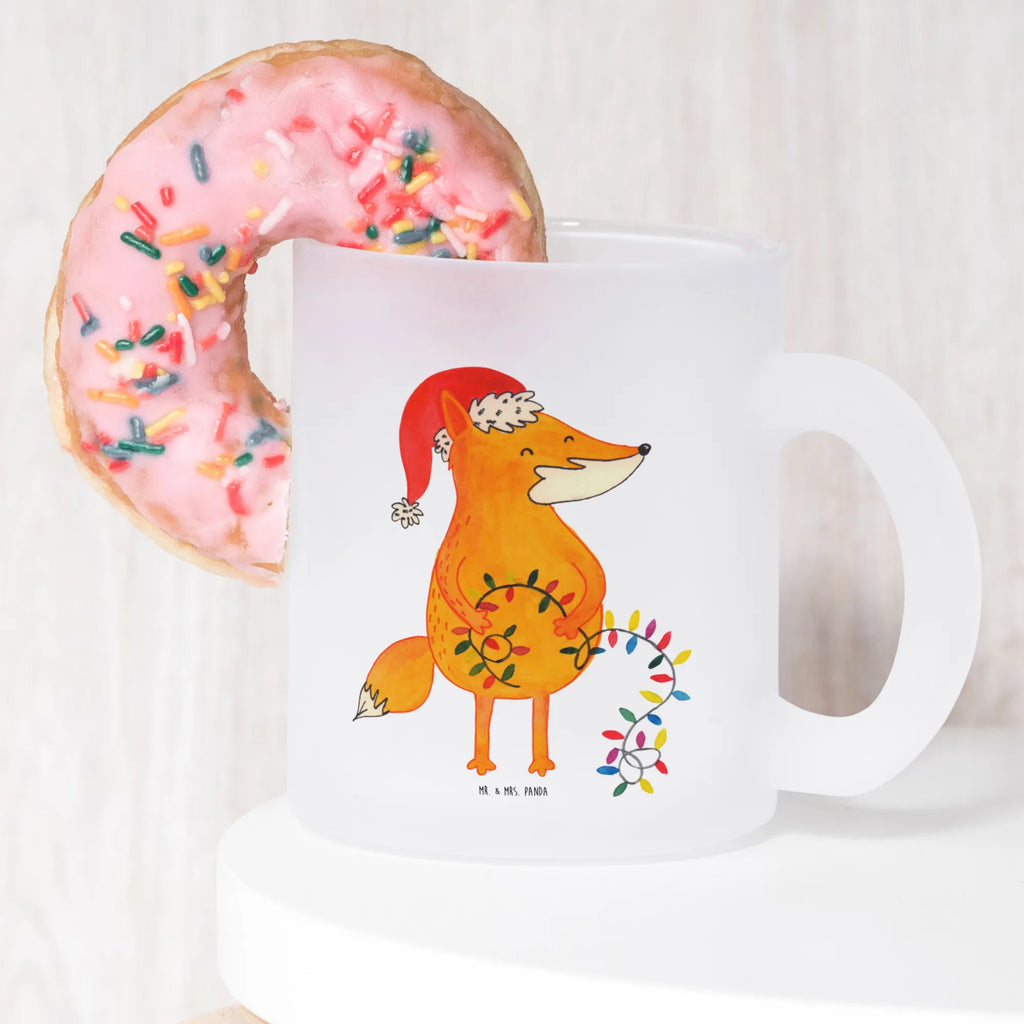 Teetasse Fuchs Weihnachten Teetasse, Teeglas, Teebecher, Tasse mit Henkel, Tasse, Glas Teetasse, Teetasse aus Glas, Winter, Weihnachten, Weihnachtsdeko, Nikolaus, Advent, Heiligabend, Wintermotiv, Fuchs, Füchse, Spruch schön, Geschenk Weihnachten, Weihnachtsmann, Weihnachtszeit