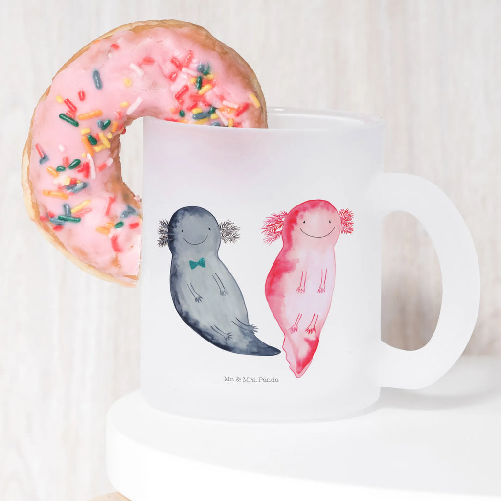 Teetasse Axolotl Axel+Lotte Teetasse, Teeglas, Teebecher, Tasse mit Henkel, Tasse, Glas Teetasse, Teetasse aus Glas, Axolotl, Molch, Axolot, Schwanzlurch, Lurch, Lurche, Liebe, große Liebe, Liebesbeweis, Freund, Verlobter, Ehemann, Jahrestag, Valentinstag