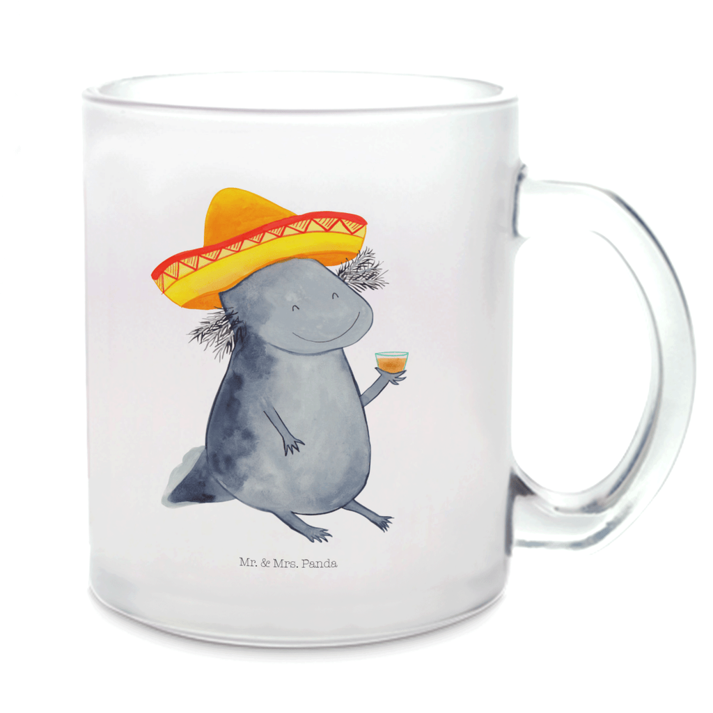 Teetasse Axolotl Tequila Teetasse, Teeglas, Teebecher, Tasse mit Henkel, Tasse, Glas Teetasse, Teetasse aus Glas, Axolotl, Molch, Mexico, Mexiko, Sombrero, Zitrone, Tequila, Motivation, Spruch, Schwanzlurch, Lurch, Lurche, Axolot, Feuerdrache, Feuersalamander