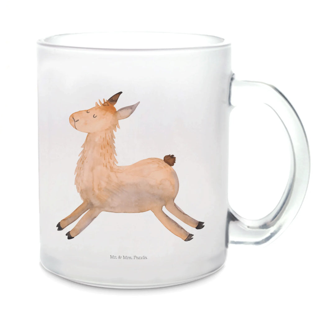 Teetasse Lama springend Teetasse, Teeglas, Teebecher, Tasse mit Henkel, Tasse, Glas Teetasse, Teetasse aus Glas, Lama, Alpaka, Lamas, Lieblingstag, Happy day, fröhlich, Glück, Freundin, Liebeskummer, Neustart, guten Morgen, Start, Prüfung, Abitur