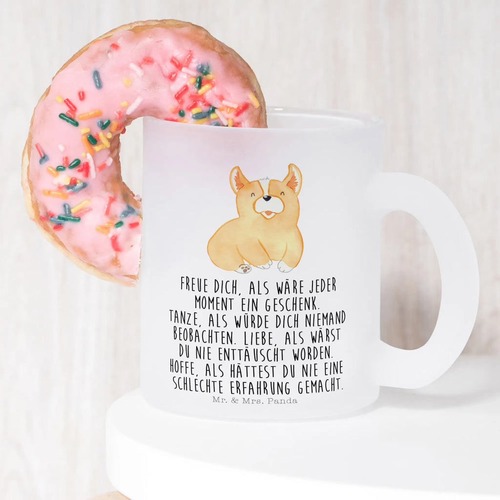 Teetasse Corgie Teetasse, Teeglas, Teebecher, Tasse mit Henkel, Tasse, Glas Teetasse, Teetasse aus Glas, Hund, Hundemotiv, Haustier, Hunderasse, Tierliebhaber, Hundebesitzer, Sprüche, Corgie, Welsh Corgie Pembroke, britisch, Motivation, Spruch, Hundespruch, Lebensfreude