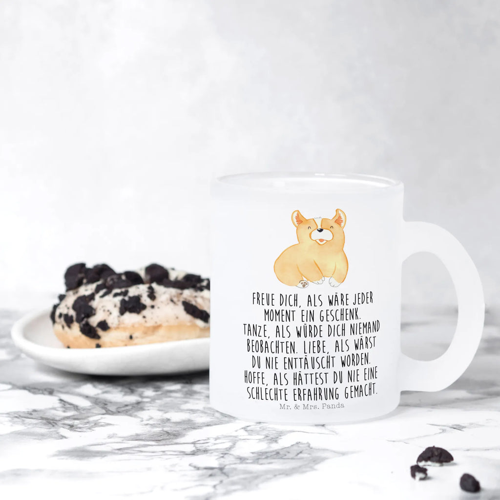 Teetasse Corgie Teetasse, Teeglas, Teebecher, Tasse mit Henkel, Tasse, Glas Teetasse, Teetasse aus Glas, Hund, Hundemotiv, Haustier, Hunderasse, Tierliebhaber, Hundebesitzer, Sprüche, Corgie, Welsh Corgie Pembroke, britisch, Motivation, Spruch, Hundespruch, Lebensfreude