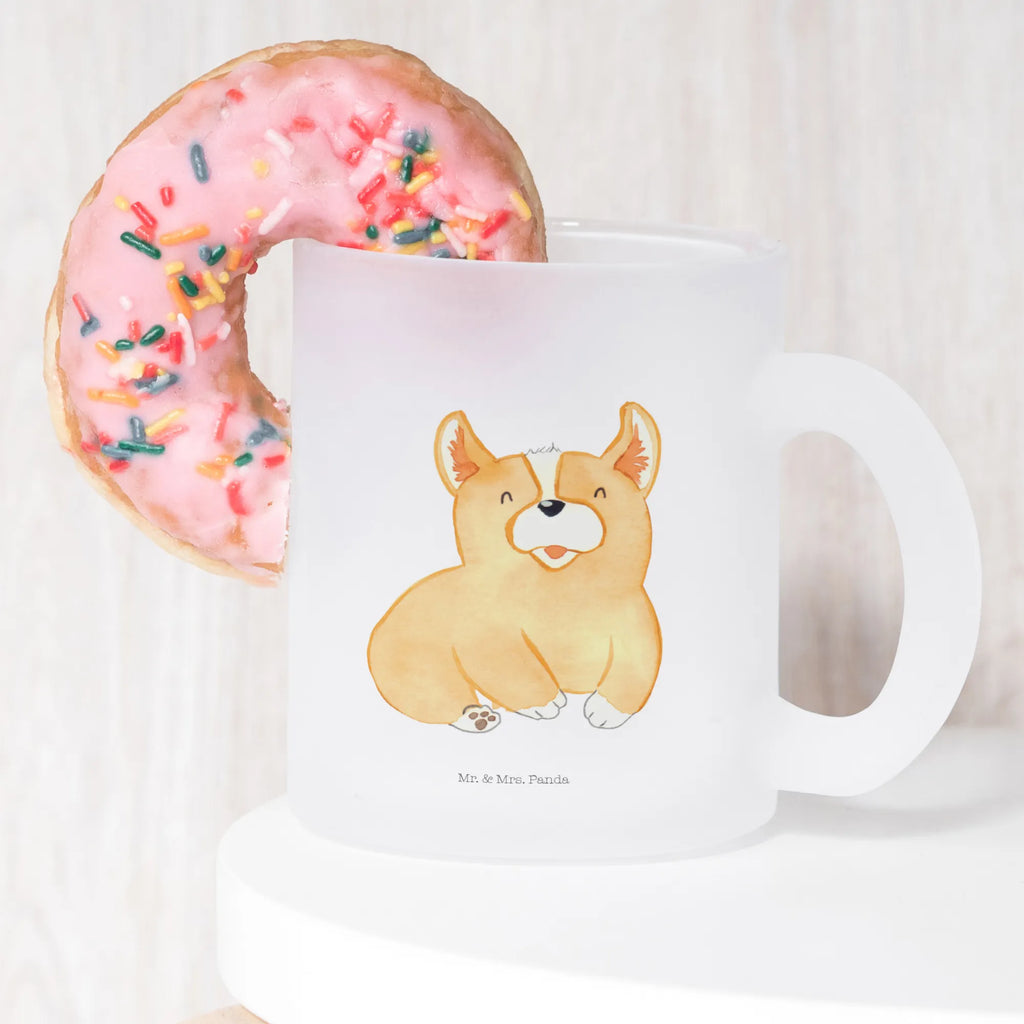 Teetasse Corgie Teetasse, Teeglas, Teebecher, Tasse mit Henkel, Tasse, Glas Teetasse, Teetasse aus Glas, Hund, Hundemotiv, Haustier, Hunderasse, Tierliebhaber, Hundebesitzer, Sprüche, Corgie, Welsh Corgie Pembroke, britisch, Motivation, Spruch, Hundespruch, Lebensfreude