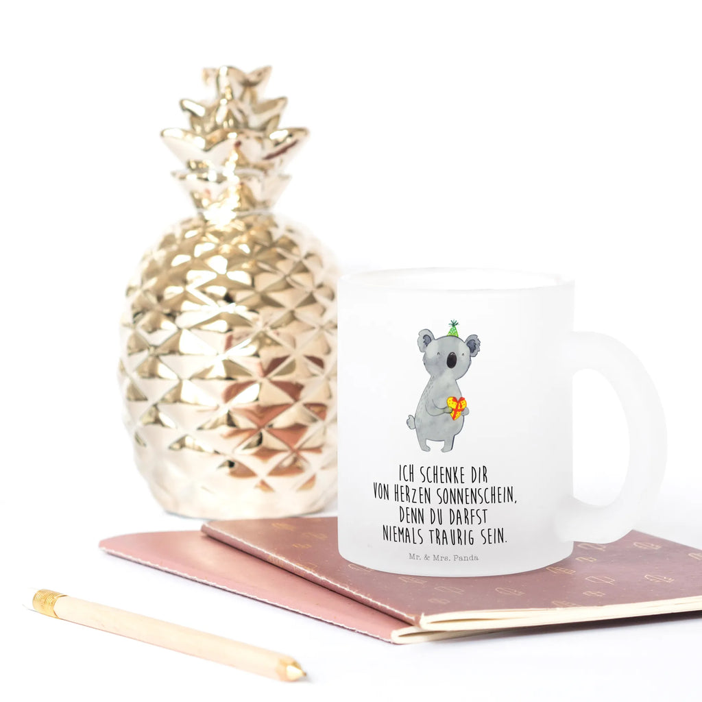 Teetasse Koala Geschenk Teetasse, Teeglas, Teebecher, Tasse mit Henkel, Tasse, Glas Teetasse, Teetasse aus Glas, Koala, Koalabär, Geschenk, Geburtstag, Party