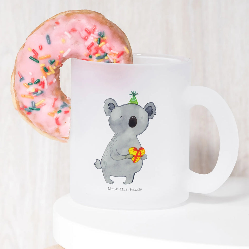 Teetasse Koala Geschenk Teetasse, Teeglas, Teebecher, Tasse mit Henkel, Tasse, Glas Teetasse, Teetasse aus Glas, Koala, Koalabär, Geschenk, Geburtstag, Party