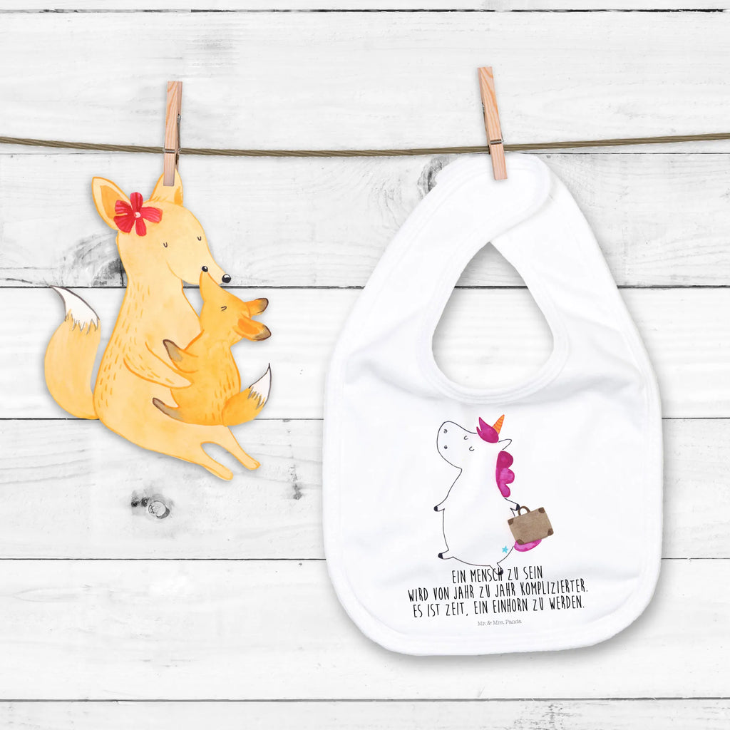 Organic Babylätzchen Einhorn Koffer Baby, Lätzchen, Spucktuch, Sabberlätzchen, Klettlätzchen, Babygeschenk, Baby Lätzchen, Geschenk für Geburt, Geschenk zur Geburt, Baby Spucktuch, Babyausstattung, Geschenkidee für Babyparty, Einhorn, Einhörner, Einhorn Deko, Unicorn, unicorn, Koffer, Verreisen, Reise, Gepäck, Abenteuer, Erwachsen, Kind, albern, Spaß, lustig, witzig