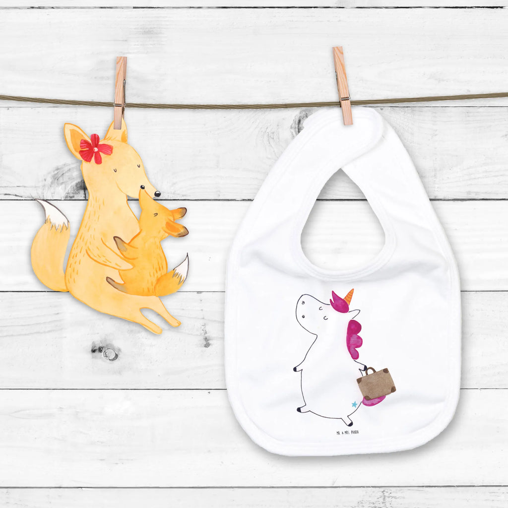 Organic Babylätzchen Einhorn Koffer Baby, Lätzchen, Spucktuch, Sabberlätzchen, Klettlätzchen, Babygeschenk, Baby Lätzchen, Geschenk für Geburt, Geschenk zur Geburt, Baby Spucktuch, Babyausstattung, Geschenkidee für Babyparty, Einhorn, Einhörner, Einhorn Deko, Unicorn, unicorn, Koffer, Verreisen, Reise, Gepäck, Abenteuer, Erwachsen, Kind, albern, Spaß, lustig, witzig