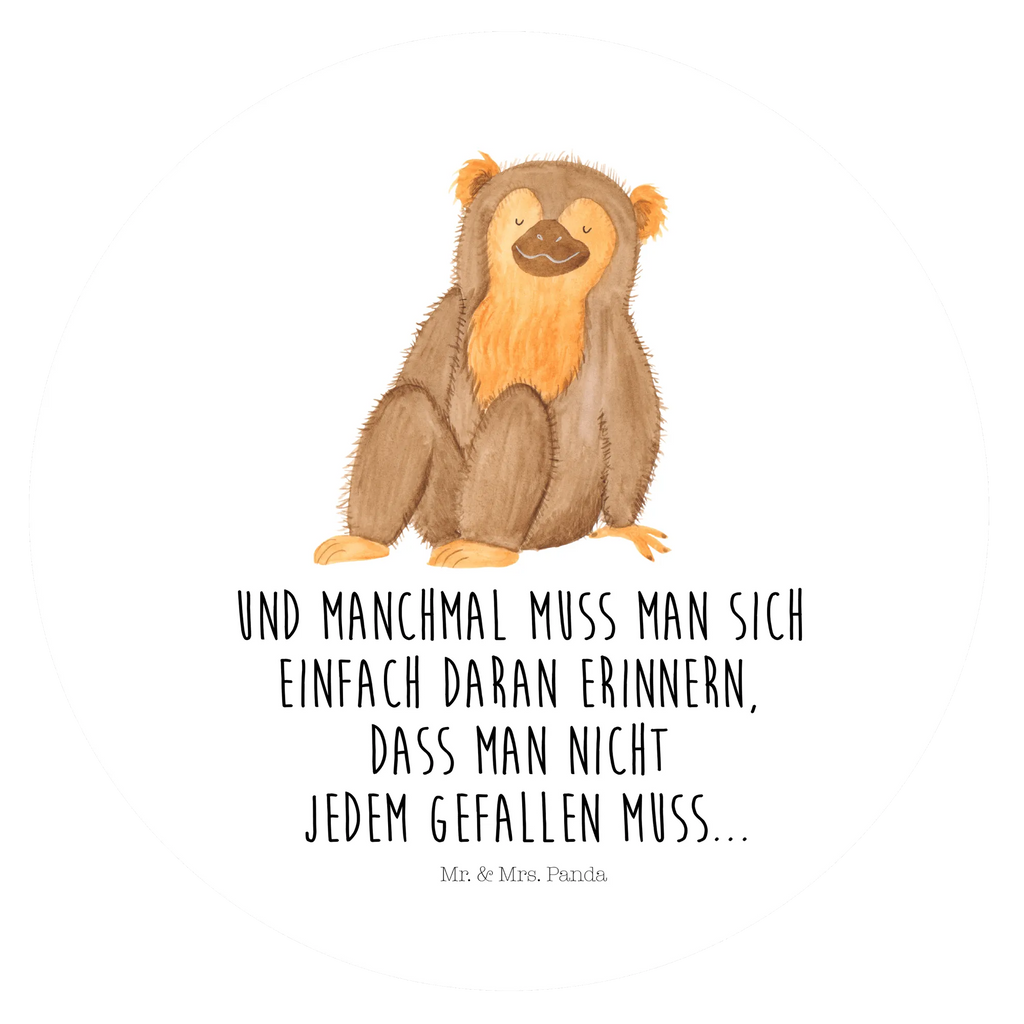 Rund Aufkleber Affe Sticker, Aufkleber, Etikett, Afrika, Wildtiere, Affe, Äffchen, Affen, Selbstliebe, Respekt, Motivation, Selbstachtung, Liebe, Selbstbewusstsein, Selfcare