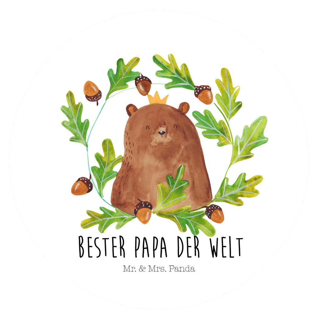 Rund Aufkleber Bär König Sticker, Aufkleber, Etikett, Bär, Teddy, Teddybär, Papa, Papa Bär, bester Vater, bester Papa, weltbester Papa, Vatertag, Vater, Dad, Daddy, Papi