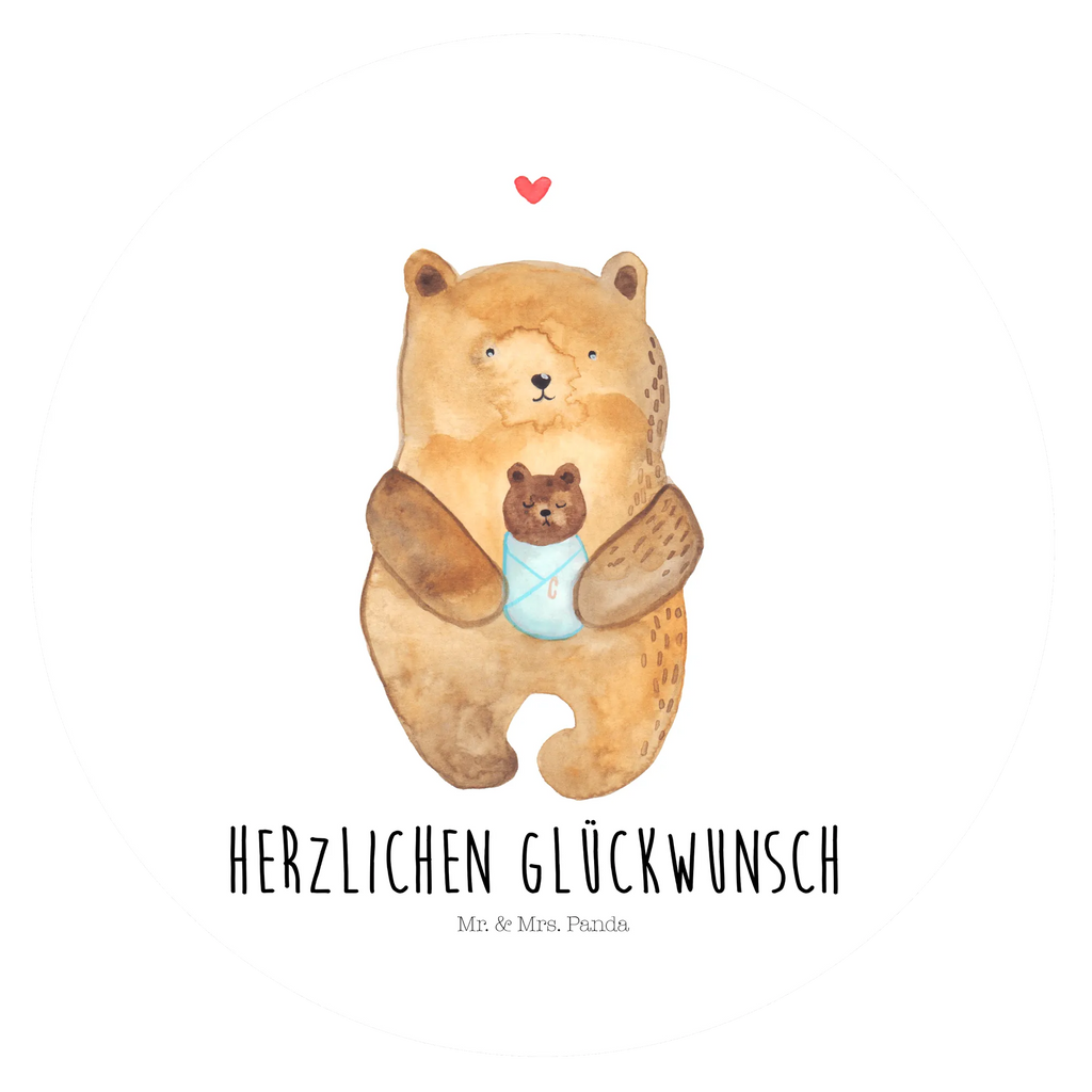 Rund Aufkleber Bär mit Baby Sticker, Aufkleber, Etikett, Bär, Teddy, Teddybär, Eltern, Mutter, Baby, Taufe, Geburt, Nichte, Neffe, Enkel, Enkelin, Täufling, Geburtstag, Glückwunsch