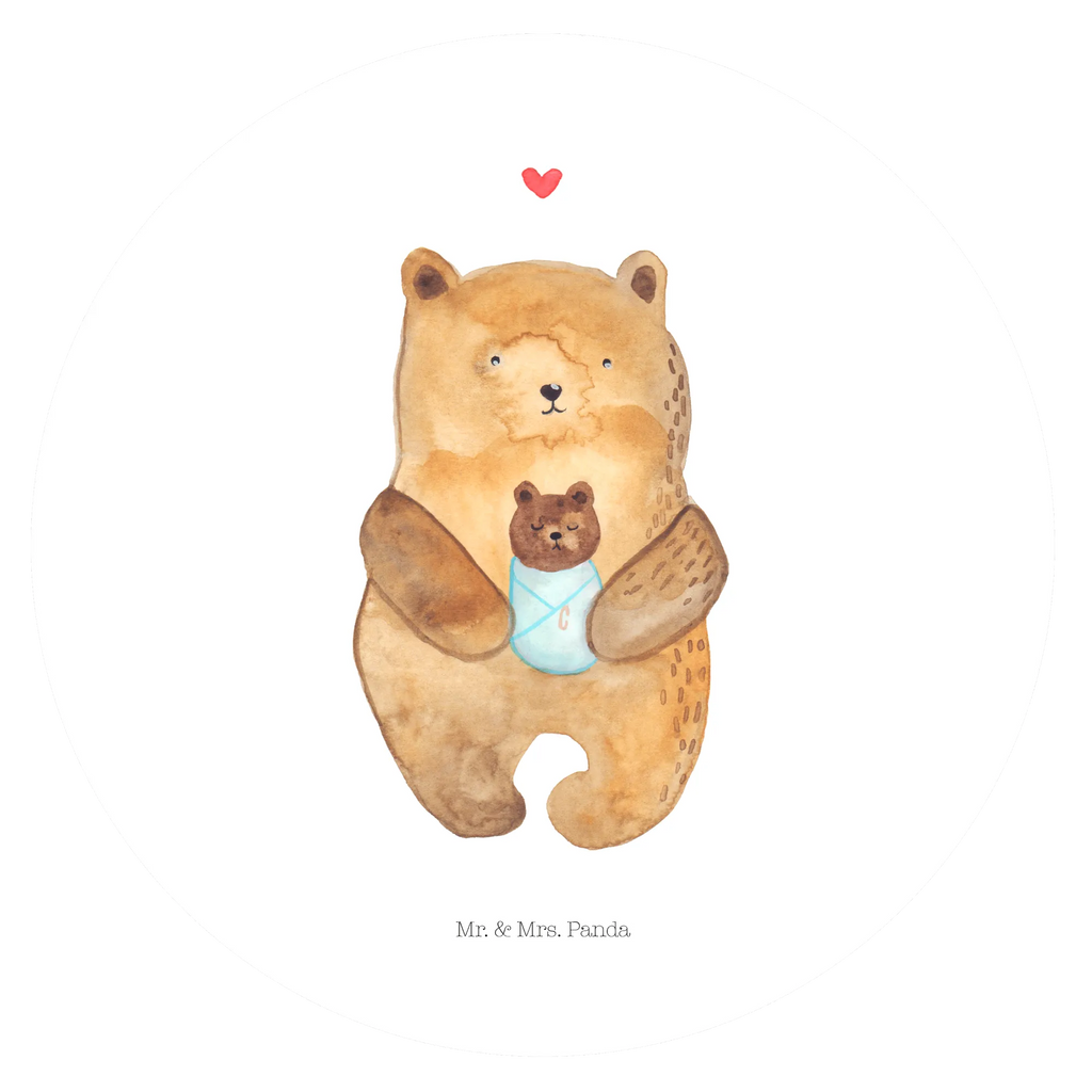 Rund Aufkleber Bär mit Baby Sticker, Aufkleber, Etikett, Bär, Teddy, Teddybär, Eltern, Mutter, Baby, Taufe, Geburt, Nichte, Neffe, Enkel, Enkelin, Täufling, Geburtstag, Glückwunsch