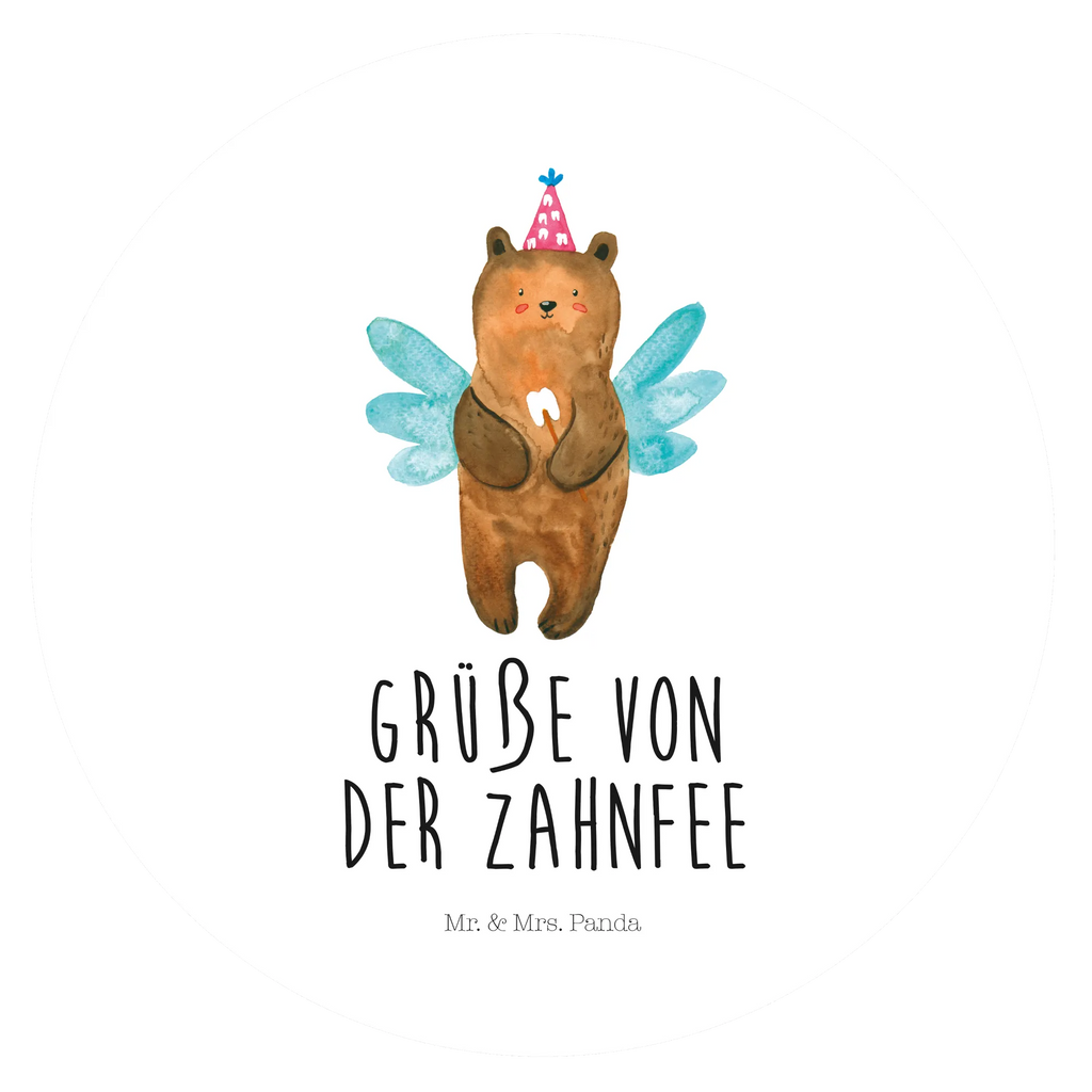 Rund Aufkleber Zahnfee Bär Sticker, Aufkleber, Etikett, Bär, Teddy, Teddybär, Zahnfee, Fee, Milchzahn, Erster Zahn