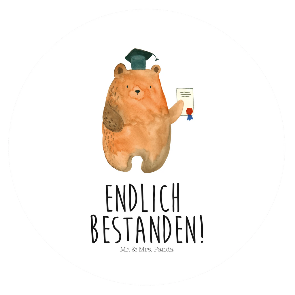 Rund Aufkleber Prüfungsbär Sticker, Aufkleber, Etikett, Bär, Teddy, Teddybär, Abitur, Prüfungen, Prüfung bestanden, Abschluss, Zeugnis, Abschlusszeugnis