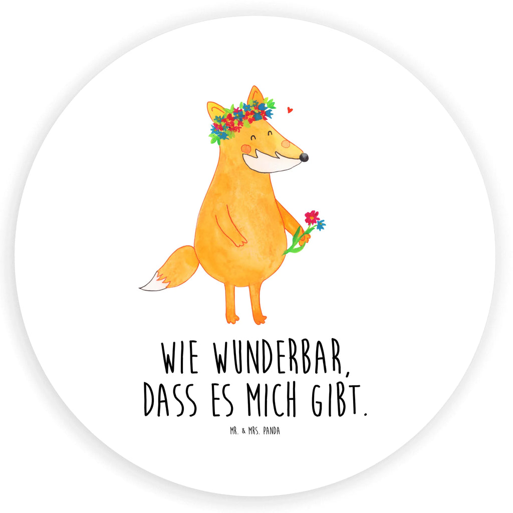 Rund Aufkleber Fuchs Blumenliebe Sticker, Aufkleber, Etikett, Fuchs, Füchse, Fox, Liebe, Freundin, Fuchsmädchen, Blumenmädchen, Freundinnen, Liebesbeweis, Blume, Blumen, Motivation, Freude, ich, mich, Selbstliebe