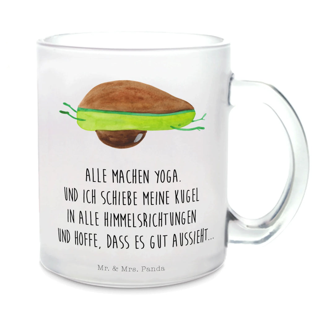 Teetasse Avocado Yoga Teetasse, Teeglas, Teebecher, Tasse mit Henkel, Tasse, Glas Teetasse, Teetasse aus Glas, Avocado, Veggie, Vegan, Gesund, Avocado Yoga Vegan