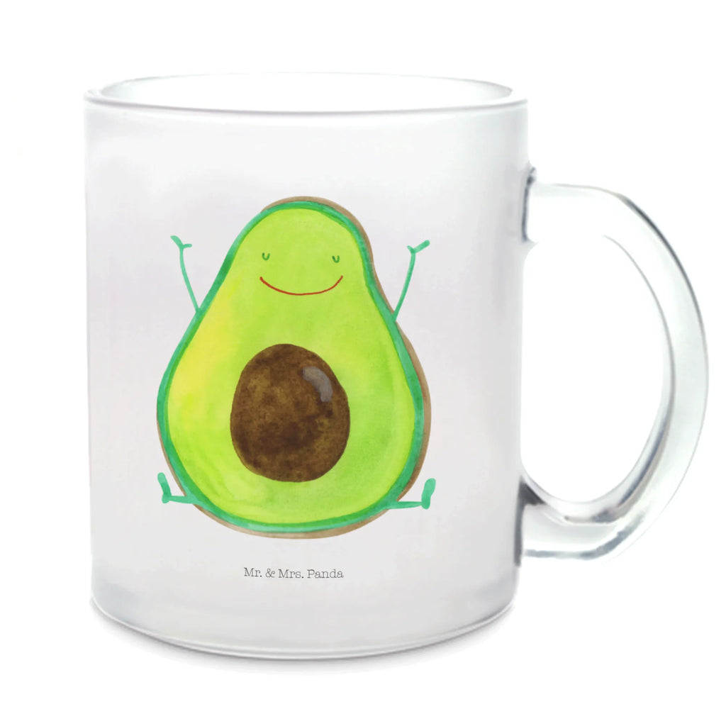 Teetasse Avocado Happy Teetasse, Teeglas, Teebecher, Tasse mit Henkel, Tasse, Glas Teetasse, Teetasse aus Glas, Avocado, Veggie, Vegan, Gesund, Chaos