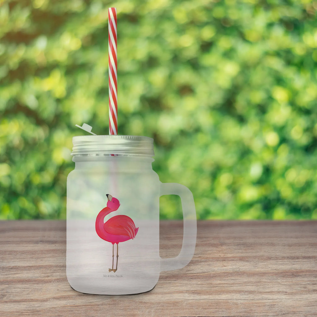 Trinkglas Mason Jar Flamingo stolz Mason Jar, Glas, Trinkglas, Henkelglas, Sommerglas, Einmachglas, Cocktailglas, Cocktail-Glas, Mason Jar Trinkglas, Satiniertes Glas, Retro-Glas, Strohhalm Glas, Schraubdeckel Glas, Sommerparty Einrichtung, Flamingo, stolz, Freude, Selbstliebe, Selbstakzeptanz, Freundin, beste Freundin, Tochter, Mama, Schwester