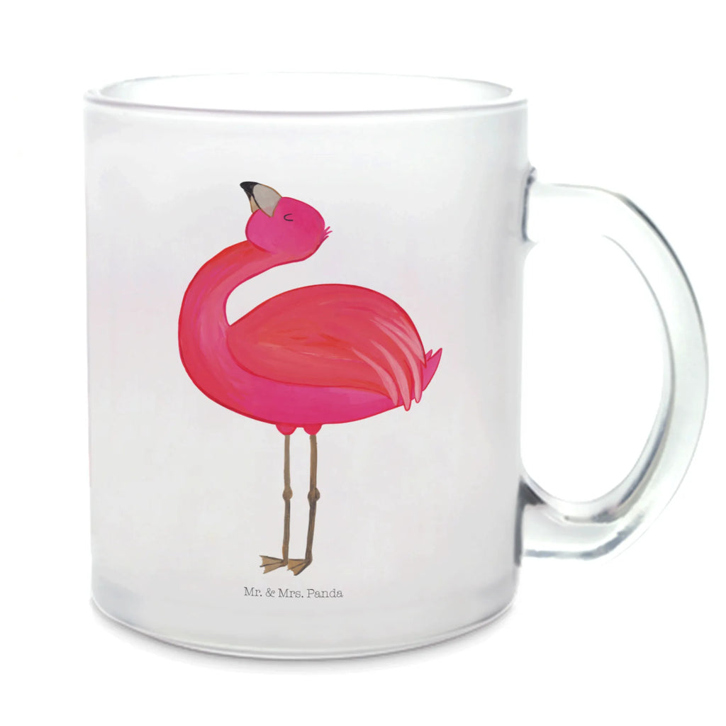 Teetasse Flamingo stolz Teetasse, Teeglas, Teebecher, Tasse mit Henkel, Tasse, Glas Teetasse, Teetasse aus Glas, Flamingo, stolz, Freude, Selbstliebe, Selbstakzeptanz, Freundin, beste Freundin, Tochter, Mama, Schwester