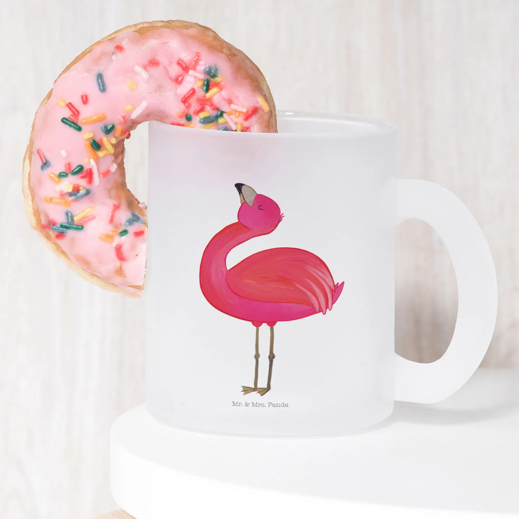 Teetasse Flamingo stolz Teetasse, Teeglas, Teebecher, Tasse mit Henkel, Tasse, Glas Teetasse, Teetasse aus Glas, Flamingo, stolz, Freude, Selbstliebe, Selbstakzeptanz, Freundin, beste Freundin, Tochter, Mama, Schwester