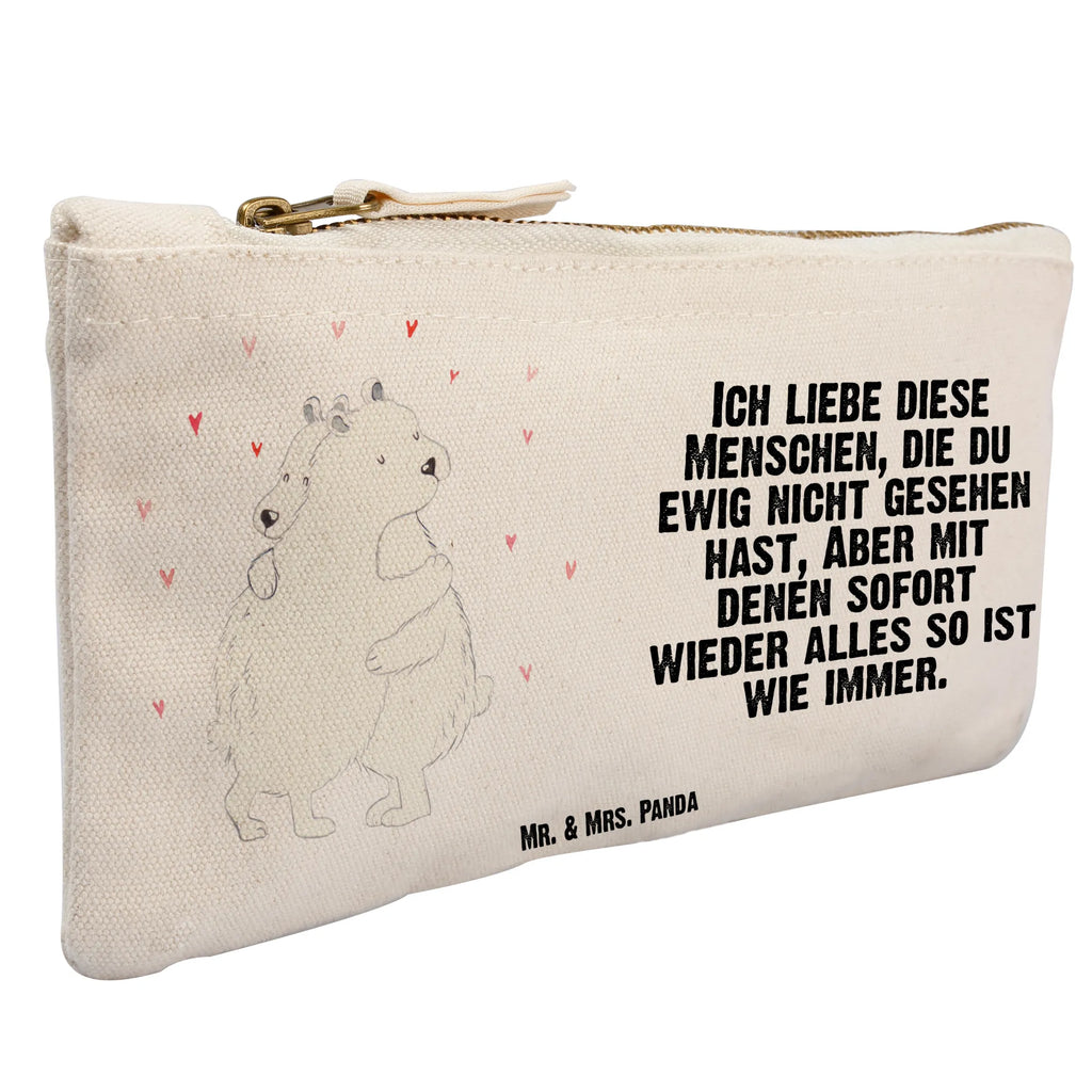 Schminktasche Eisbär Umarmen Schminktasche, Kosmetiktasche, Kosmetikbeutel, Stiftemäppchen, Etui, Federmappe, Makeup, XXL, Schminketui, Kosmetiketui, Schlamperetui, Tiermotive, Gute Laune, lustige Sprüche, Tiere