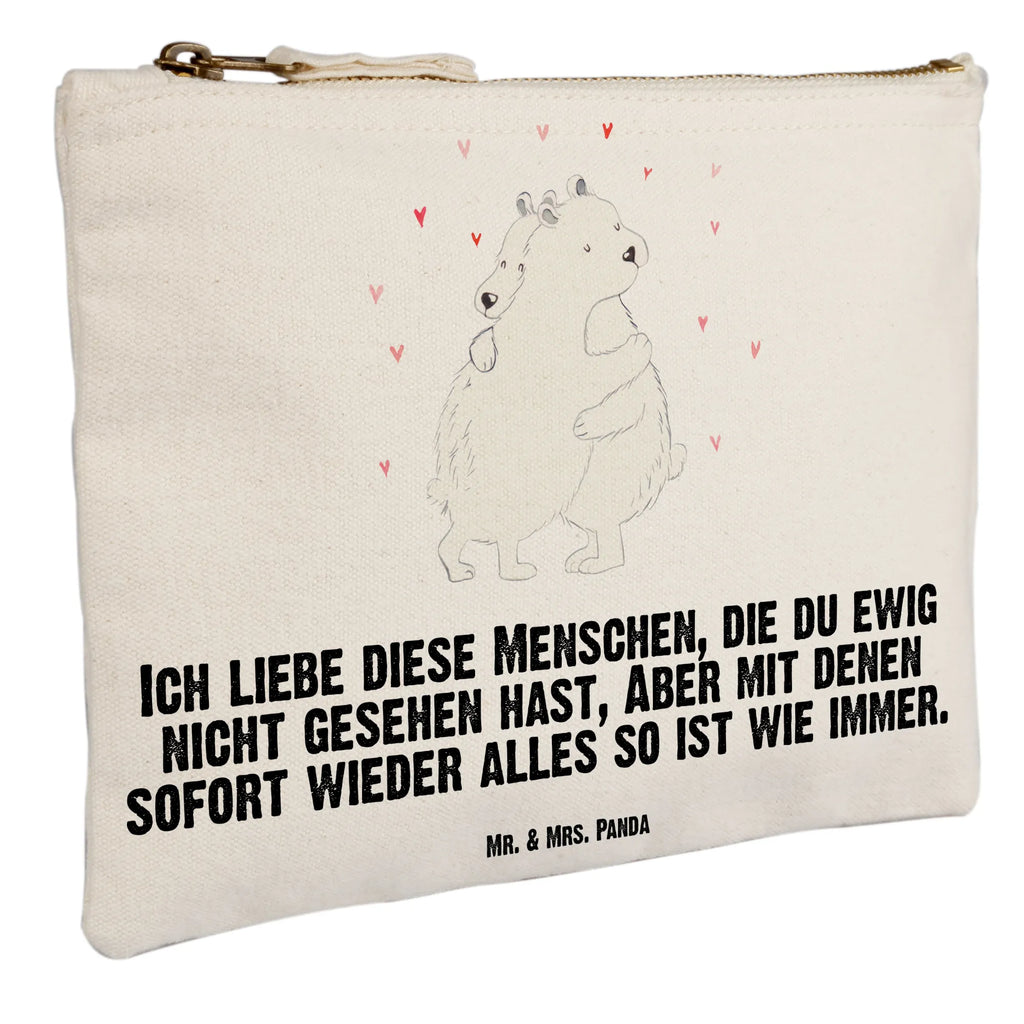 Schminktasche Eisbär Umarmen Schminktasche, Kosmetiktasche, Kosmetikbeutel, Stiftemäppchen, Etui, Federmappe, Makeup, XXL, Schminketui, Kosmetiketui, Schlamperetui, Tiermotive, Gute Laune, lustige Sprüche, Tiere