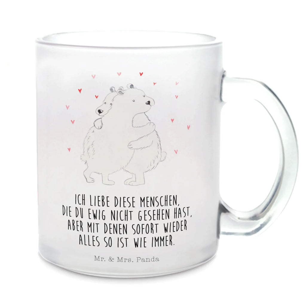 Teetasse Eisbär Umarmen Teetasse, Teeglas, Teebecher, Tasse mit Henkel, Tasse, Glas Teetasse, Teetasse aus Glas, Tiermotive, Gute Laune, lustige Sprüche, Tiere