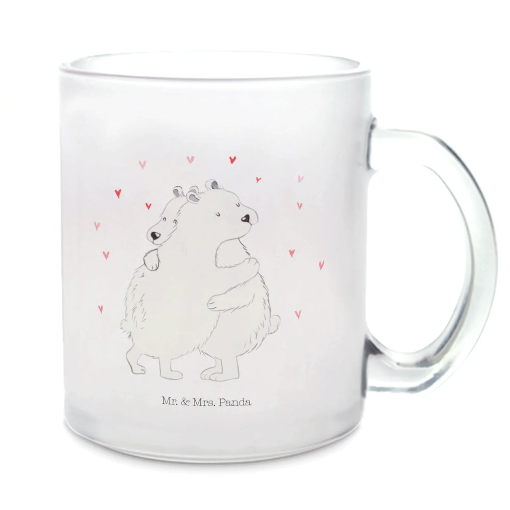 Teetasse Eisbär Umarmen Teetasse, Teeglas, Teebecher, Tasse mit Henkel, Tasse, Glas Teetasse, Teetasse aus Glas, Tiermotive, Gute Laune, lustige Sprüche, Tiere