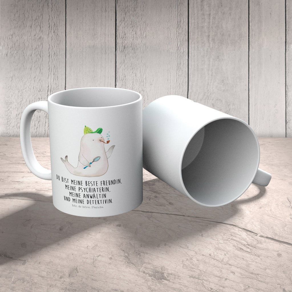 Kindertasse Robbe Sherlock Kindertasse, Kinder Tasse, Kunststoff Tasse, Kindergarten Tasse, Trinkbecher, Camping Becher, Kaffeetasse, Kunststoffbecher, Kindergartenbecher, Outdoorgeschirr, Kunststoffgeschirr, Reisebecher, Reisetasse, Kinderbecher, Bruchfeste Tasse, Bruchsichere Tasse, Plastik Tasse, Plastiktasse, Tiermotive, Gute Laune, lustige Sprüche, Tiere