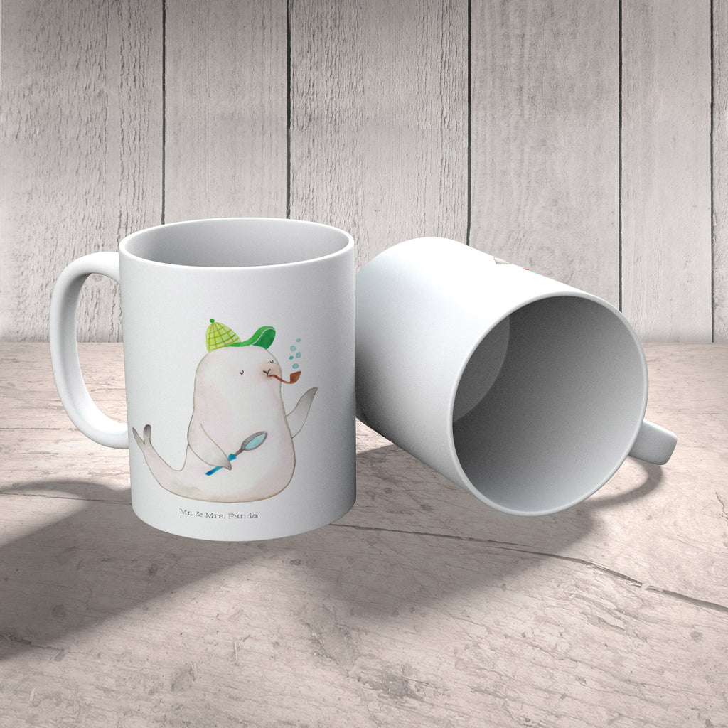 Kindertasse Robbe Sherlock Kindertasse, Kinder Tasse, Kunststoff Tasse, Kindergarten Tasse, Trinkbecher, Camping Becher, Kaffeetasse, Kunststoffbecher, Kindergartenbecher, Outdoorgeschirr, Kunststoffgeschirr, Reisebecher, Reisetasse, Kinderbecher, Bruchfeste Tasse, Bruchsichere Tasse, Plastik Tasse, Plastiktasse, Tiermotive, Gute Laune, lustige Sprüche, Tiere