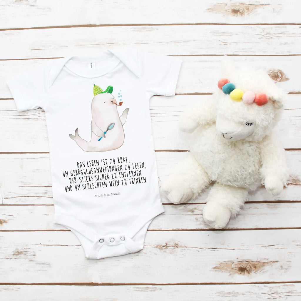 Organic Baby Body Robbe Sherlock Babykleidung, Babystrampler, Strampler, Wickelbody, Baby Erstausstattung, Junge, Mädchen, Tiermotive, Gute Laune, lustige Sprüche, Tiere