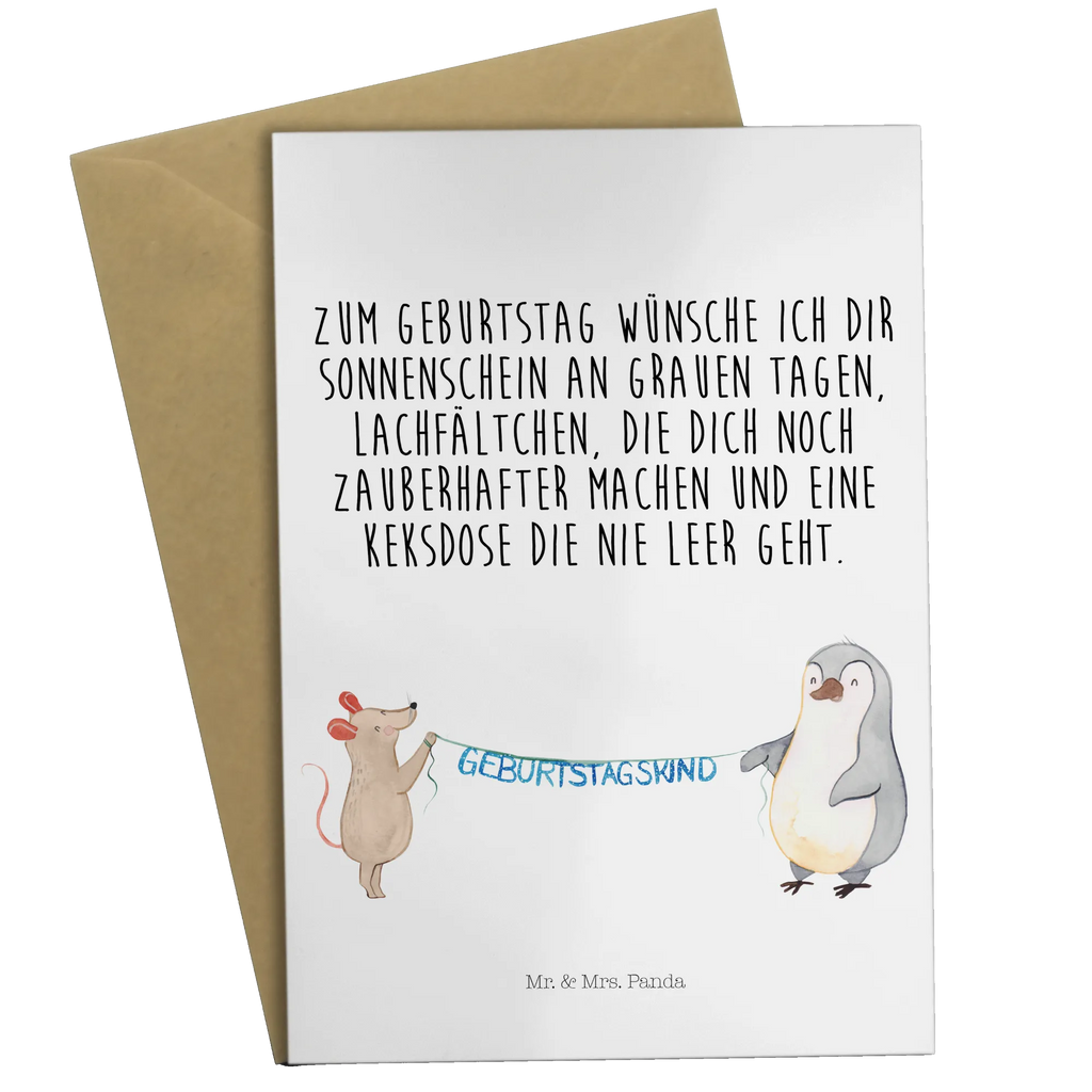 Grußkarte Maus Pinguin Geburtstag Grußkarte, Klappkarte, Einladungskarte, Glückwunschkarte, Hochzeitskarte, Geburtstagskarte, Karte, Ansichtskarten, Geburtstag, Geburtstagsgeschenk, Geschenk, Maus, Pinguin, Geburtstage, Happy Birthday, Geburtstagsfeier