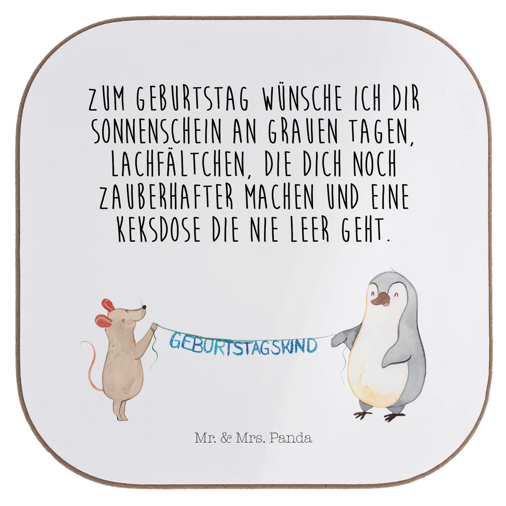 Quadratische Untersetzer Maus Pinguin Geburtstag Untersetzer, Bierdeckel, Glasuntersetzer, Untersetzer Gläser, Getränkeuntersetzer, Untersetzer aus Holz, Untersetzer für Gläser, Korkuntersetzer, Untersetzer Holz, Holzuntersetzer, Tassen Untersetzer, Untersetzer Design, Geburtstag, Geburtstagsgeschenk, Geschenk, Maus, Pinguin, Geburtstage, Happy Birthday, Geburtstagsfeier