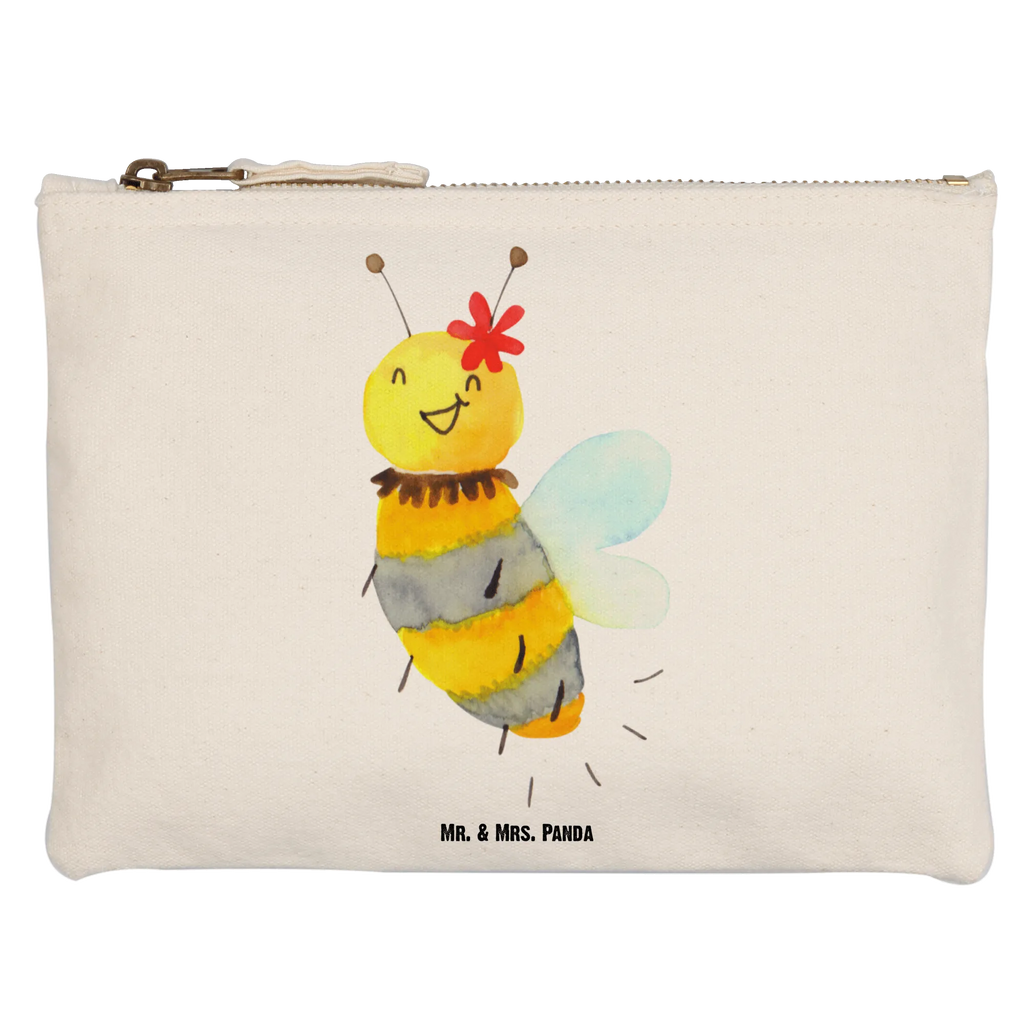 Schminktasche Biene Blume Schminktasche, Kosmetiktasche, Kosmetikbeutel, Stiftemäppchen, Etui, Federmappe, Makeup, XXL, Schminketui, Kosmetiketui, Schlamperetui, Biene, Wespe, Hummel