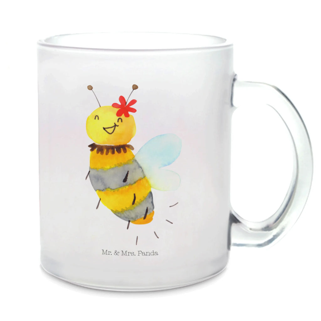 Teetasse Biene Blume Teetasse, Teeglas, Teebecher, Tasse mit Henkel, Tasse, Glas Teetasse, Teetasse aus Glas, Biene, Wespe, Hummel