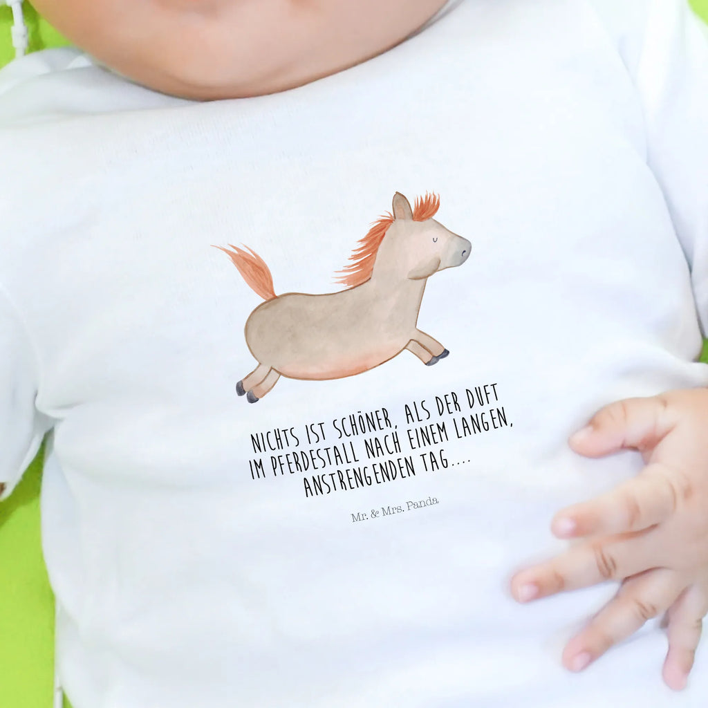 Organic Baby Shirt Pferd Springen Baby T-Shirt, Jungen Baby T-Shirt, Mädchen Baby T-Shirt, Shirt, Bauernhof, Hoftiere, Landwirt, Landwirtin, Pferd, Pony, Pferde, Stall, Pferdestall, ausreiten, reiten, Pferdebesitzer