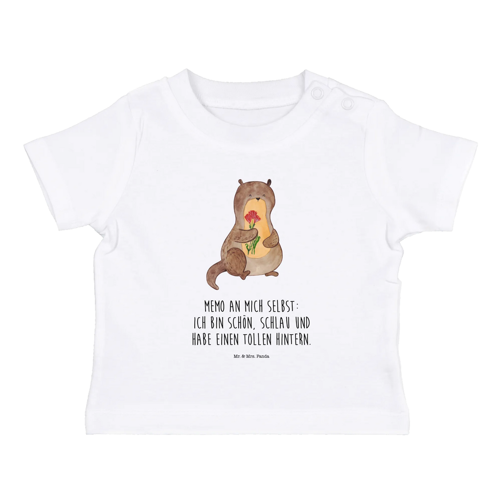 Organic Baby Shirt Otter Blumenstrauß Baby T-Shirt, Jungen Baby T-Shirt, Mädchen Baby T-Shirt, Shirt, Otter, Fischotter, Seeotter, Otter Seeotter See Otter