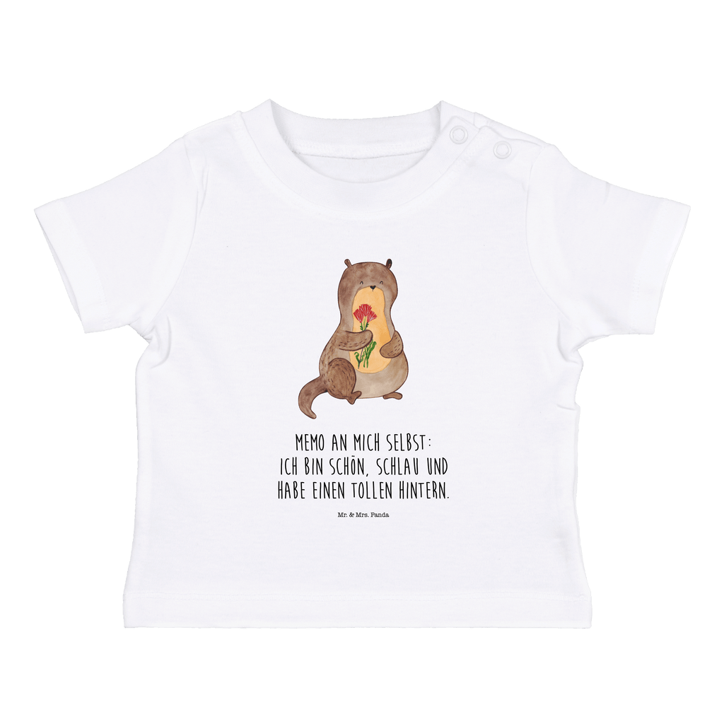 Organic Baby Shirt Otter Blumenstrauß Baby T-Shirt, Jungen Baby T-Shirt, Mädchen Baby T-Shirt, Shirt, Otter, Fischotter, Seeotter, Otter Seeotter See Otter