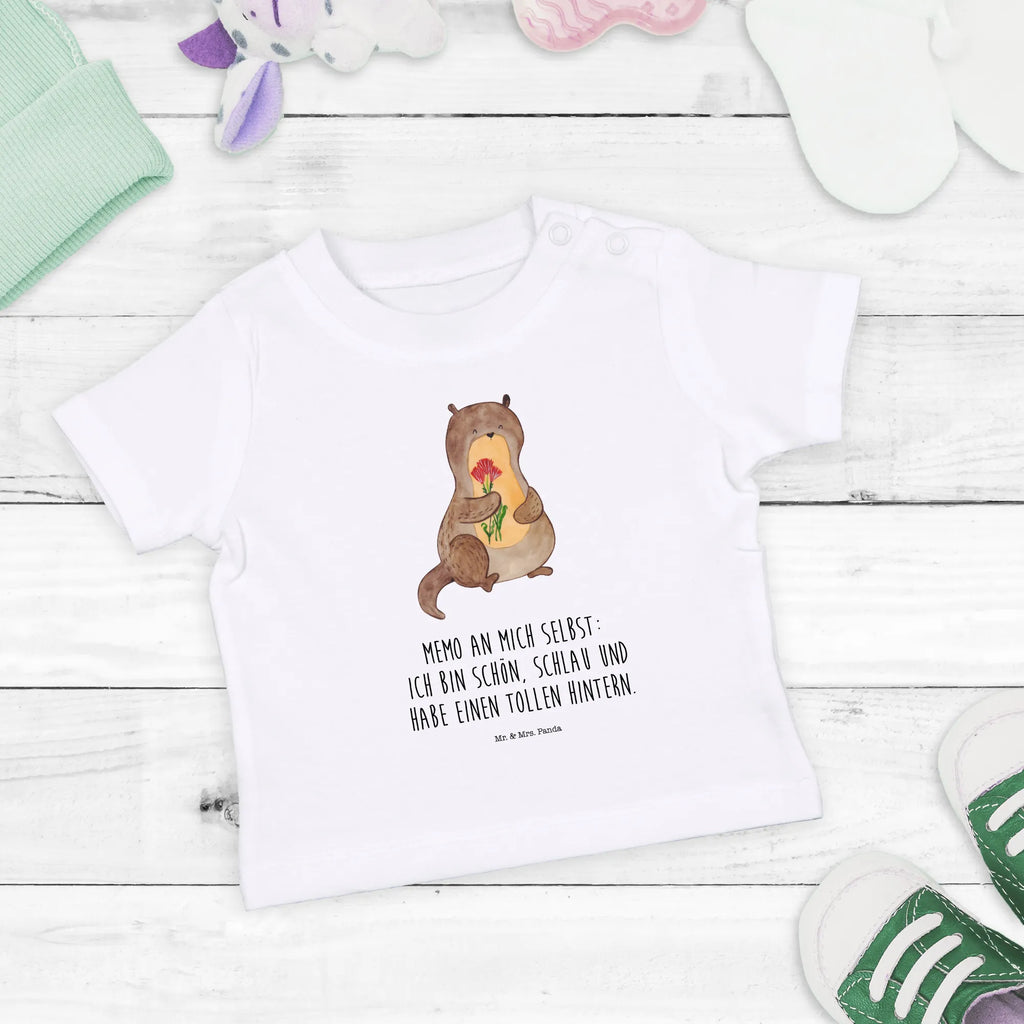 Organic Baby Shirt Otter Blumenstrauß Baby T-Shirt, Jungen Baby T-Shirt, Mädchen Baby T-Shirt, Shirt, Otter, Fischotter, Seeotter, Otter Seeotter See Otter