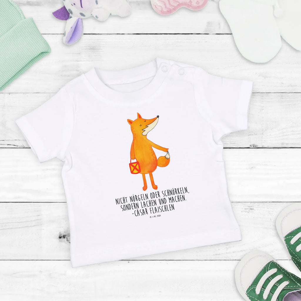 Organic Baby Shirt Fuchs Laterne Baby T-Shirt, Jungen Baby T-Shirt, Mädchen Baby T-Shirt, Shirt, Fuchs, Füchse, Spruch trösten, Liebeskummer Spruch, Laterne, Sankt Martin, Laternenumzug, Aufmuntern, Cäsar Otto Hugo Flaischlen